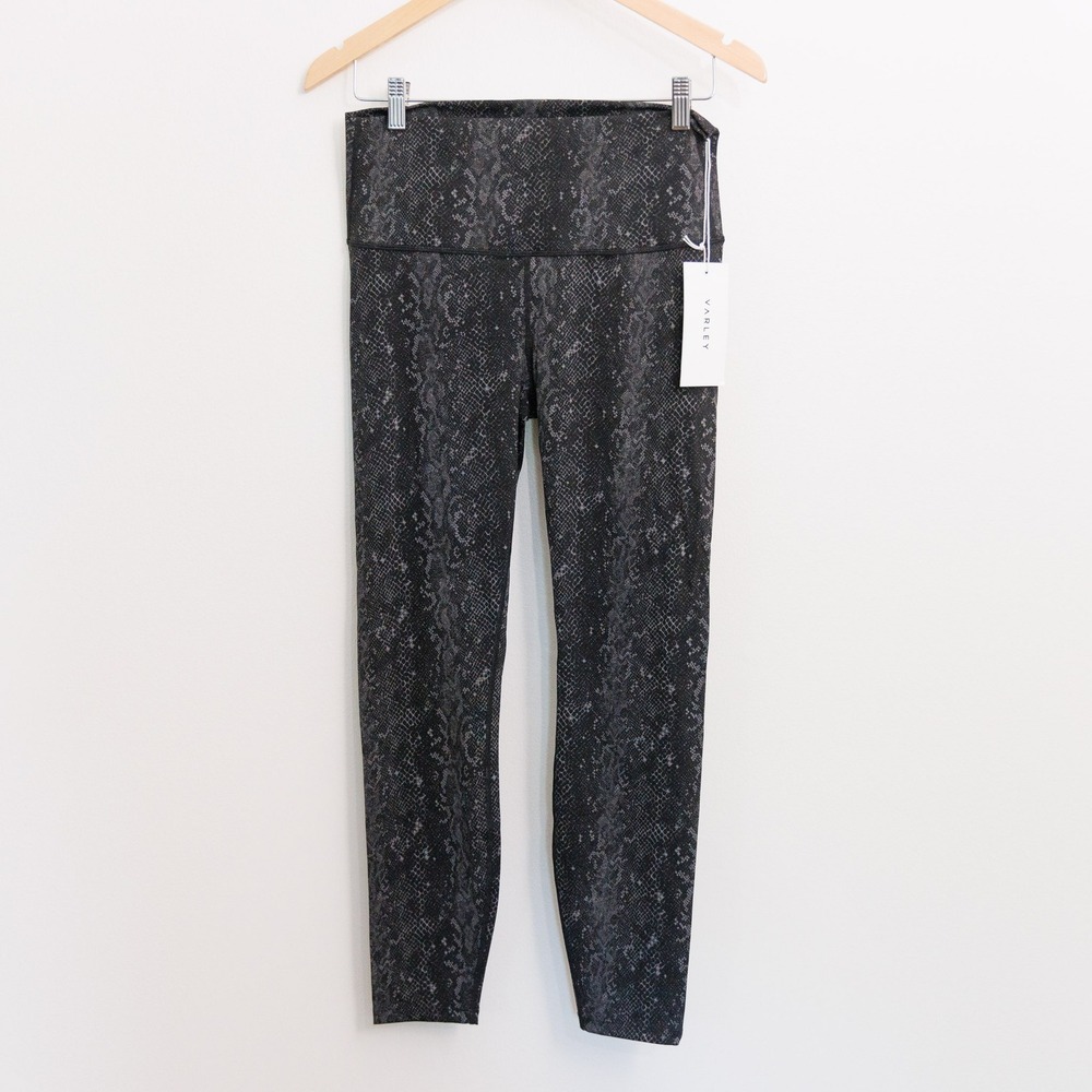 Varley Luna Legging Black Grey Snakeskin Print High Rise Yoga Pants VAR00510